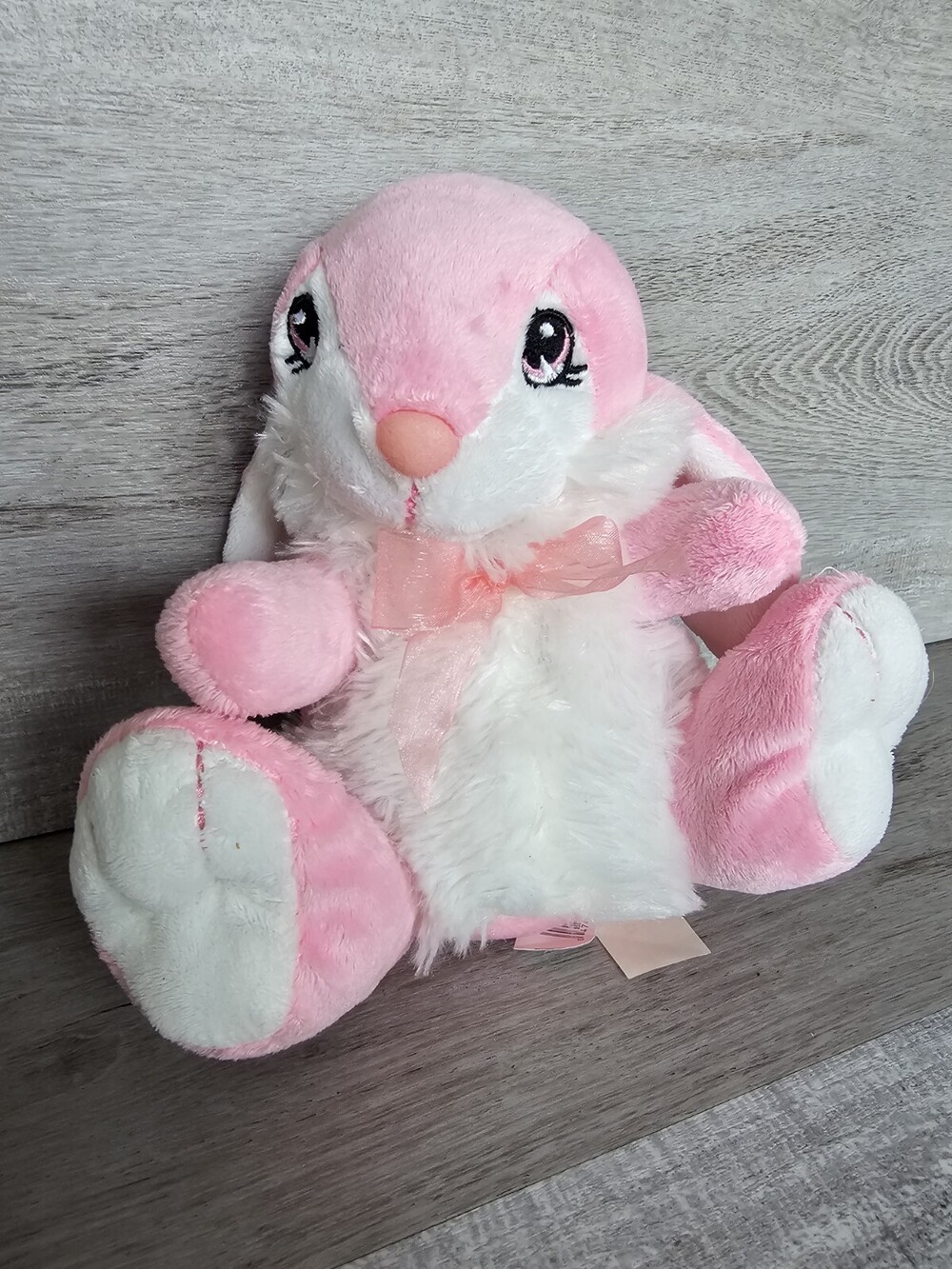 Dan Dee Pink Easter Bunny Rabbit Hoppy Hopster Plush Stuffed Animal 7" Bow